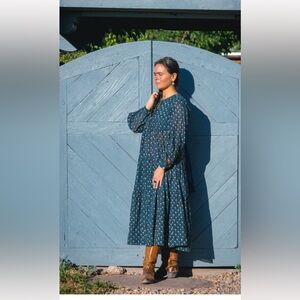 Matta yamini dabu cotton dress natural indigo